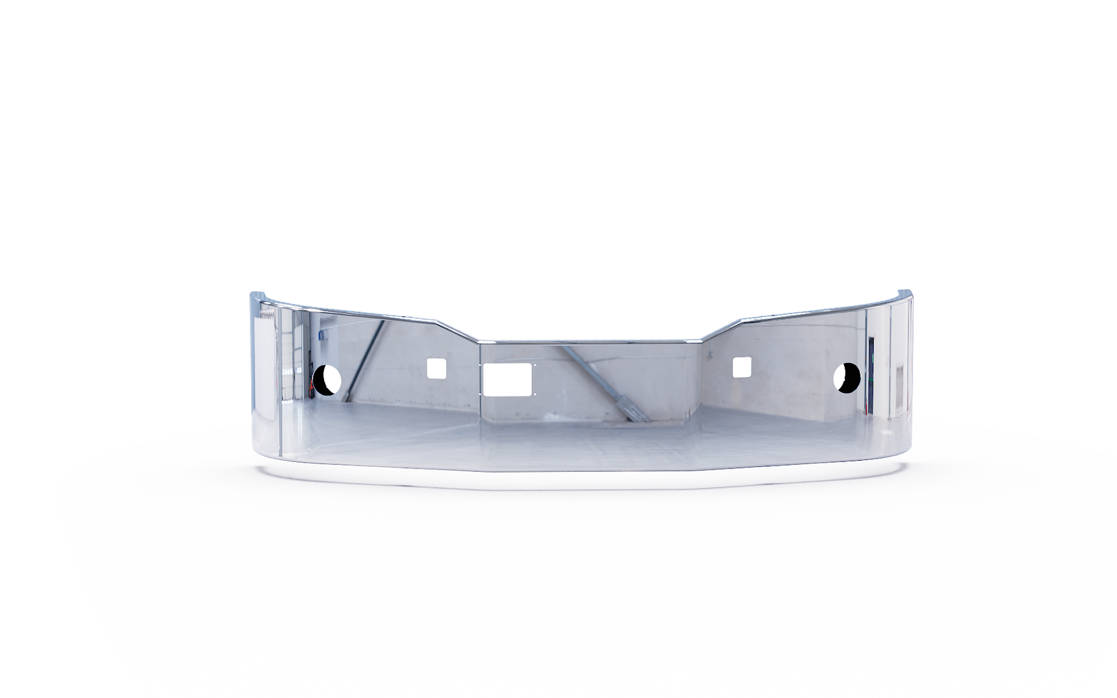 Kenworth T680 Next Gen Chrome Bumper (2022–2025) — Galhor — Front view